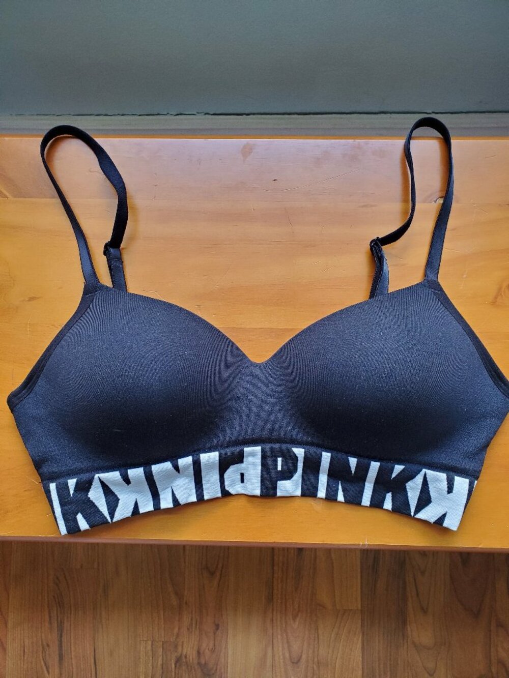 Pink Victoria’s Secret Black Wireless Bra